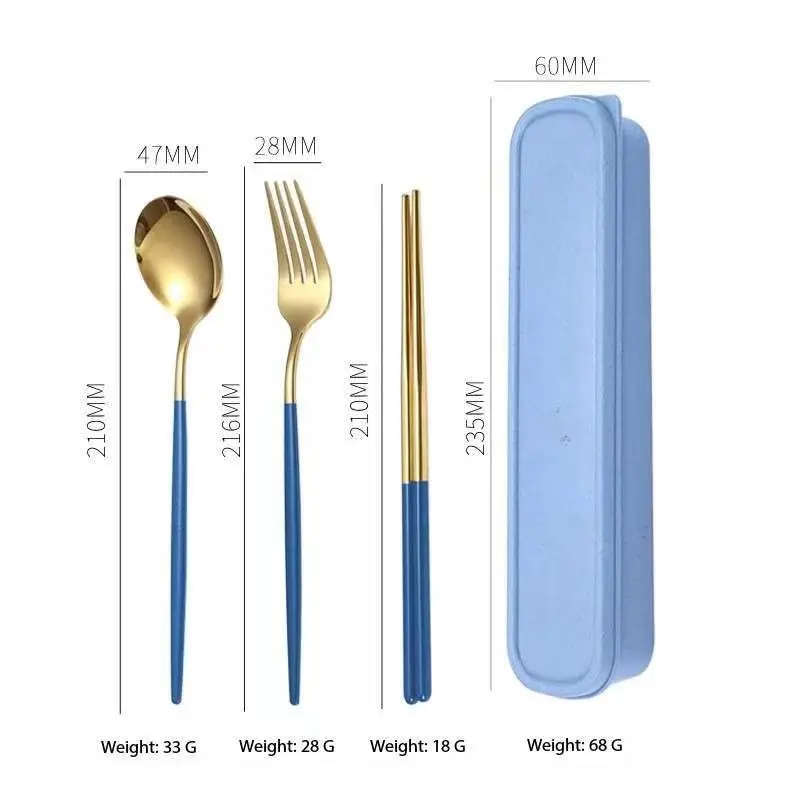 custom logo school adult cutlery set portugal hotel restaurant matte stainless steel cutlery set with box packing