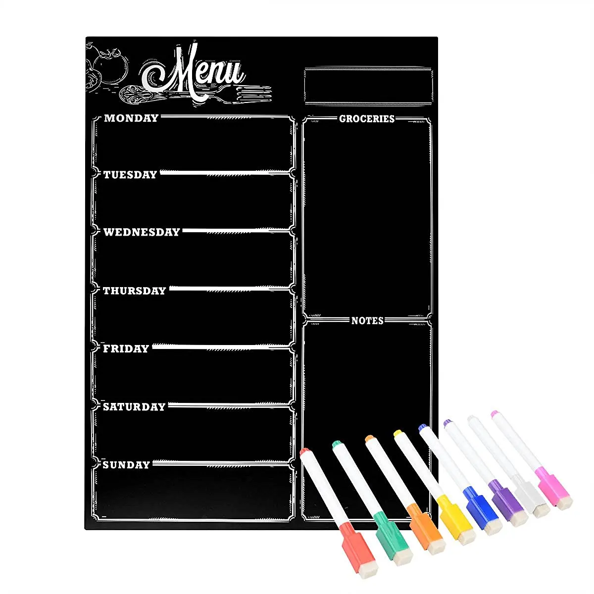 magnetic weekly meal planner blackboard
