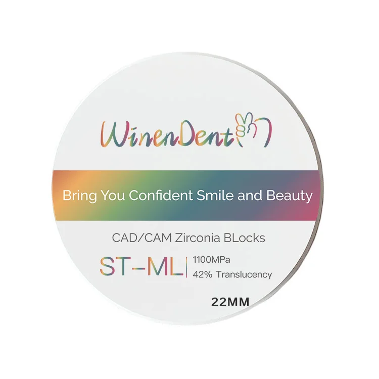 Wholesale ST-ML 98MM 22MM Zirconia Discs Blocks for CAD/CAM Milling Center with Preshaded 98mm Open System