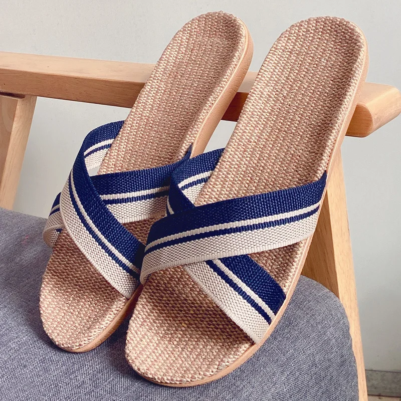 2022 Cheap Hot Sale Eva Sole Unisex Summer Beach Non Slip House Slippers Linen for Women