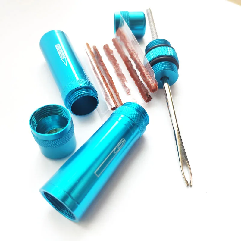 bicycle tubeless tire repair tool and rubber strips kit emergency tool tire repair kit