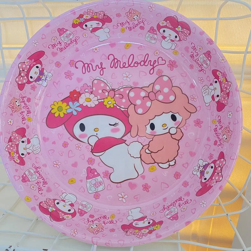 Kitchen Supplies Cartoon Kids Sanrios Plates Cute Round Fruit Plate Kitty Dinner Plates