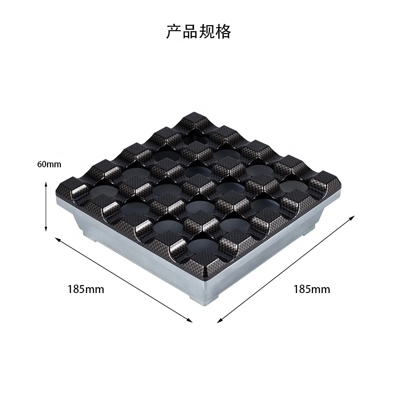 JIFENG JF-2019N luxury Carbon fiber lid 16 holes outdoor use windproof big size square metal cigar ashtray for cigar shop