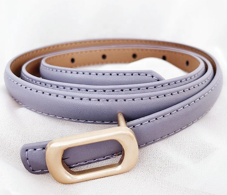 leather fashion belts thin girls belts decorative garment belts for dress or pants