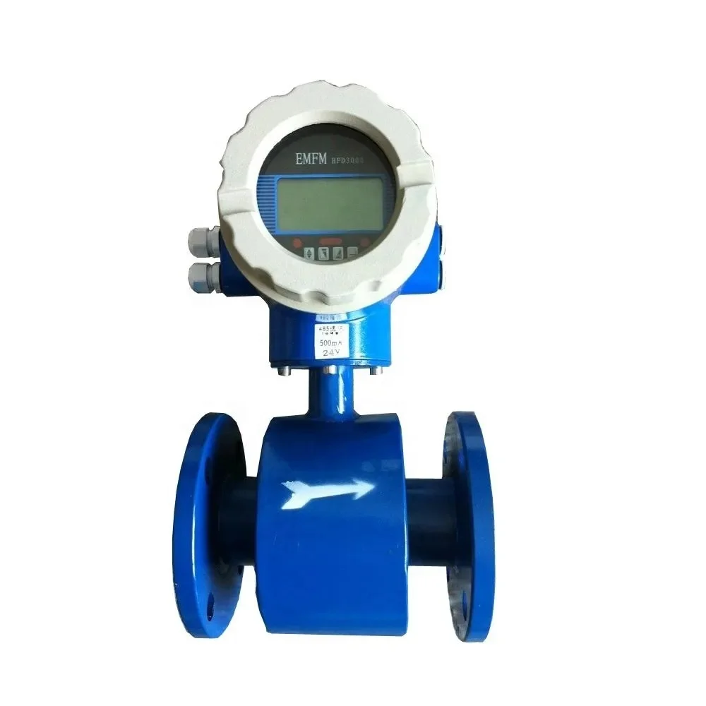 4-20ma output electromagnetic chemical flow meter digital magnetic water flow meter