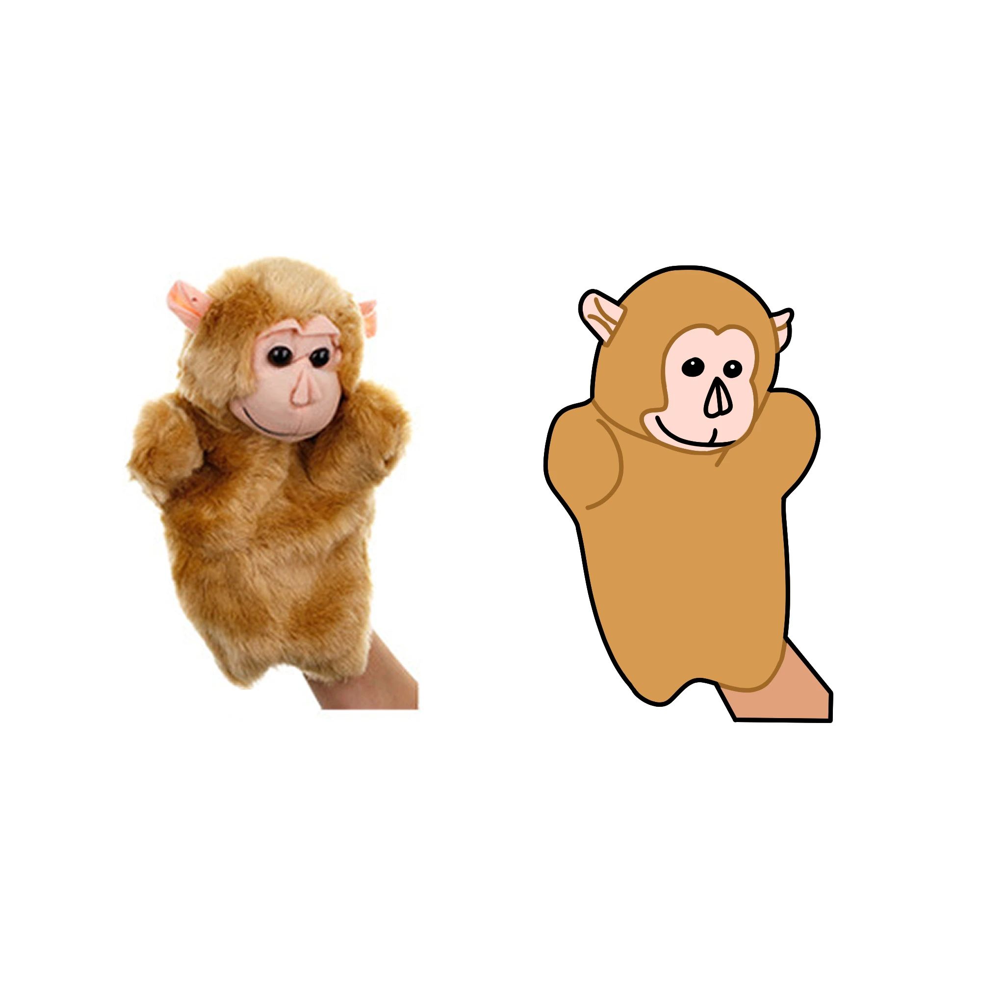 ODM Lovely Soft Plush Animal Hand Puppet Funny Piggy Little Monkey Little Bear Hand Puppet