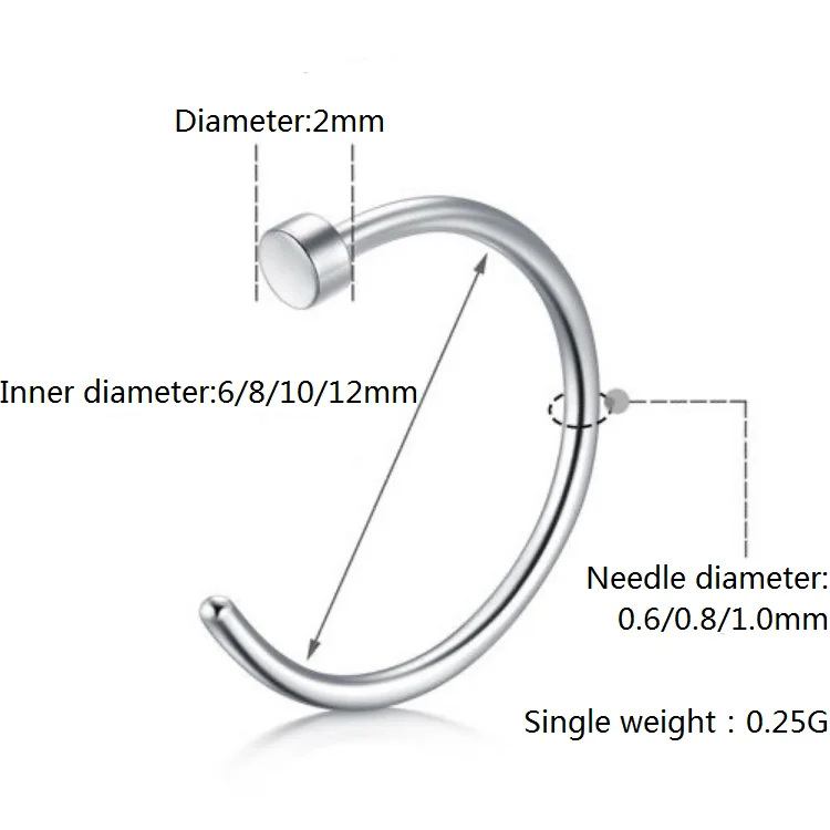 Top Sale Septum Medical Steel Nose Ring Silver Gold Body Clip Hoop For Women Piercing Clip Jewelry Gift