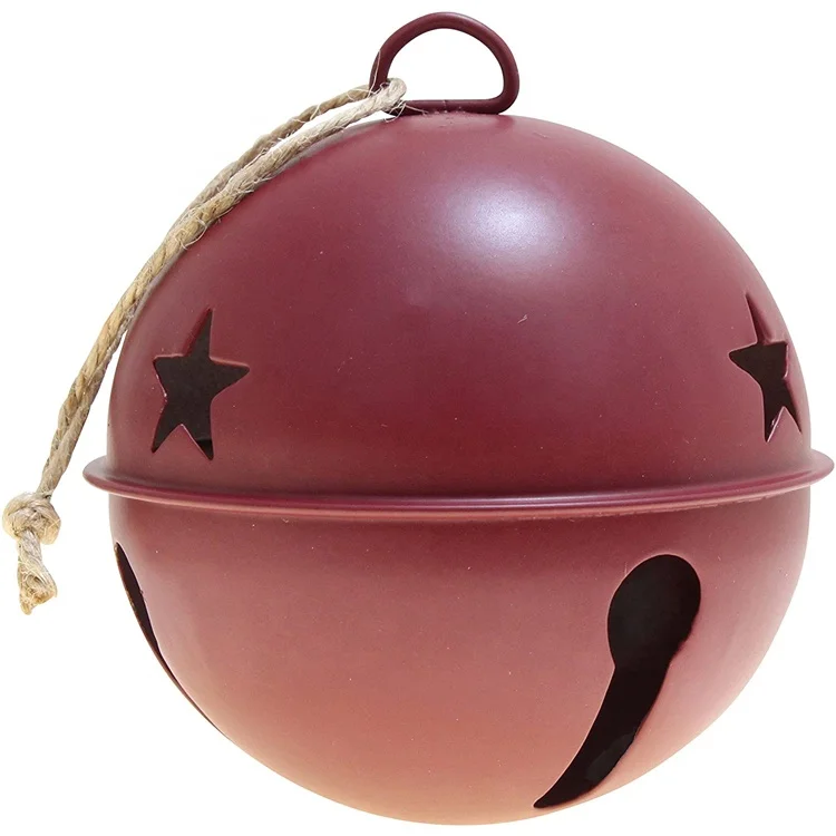 Christmas 2021 Holiday season decoration customized christmas red metal jingle bell christmas decorations indoor