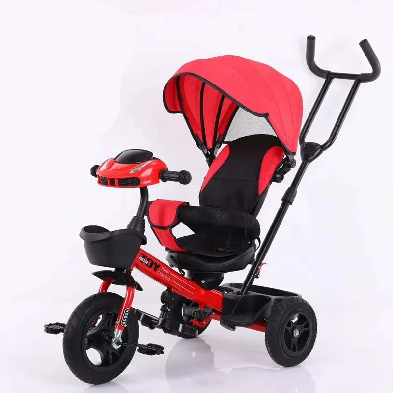 Baby Tricycle 3 1 Children Kids Bike Stroller Folding Push 4 Trike Wheel Tricycles
