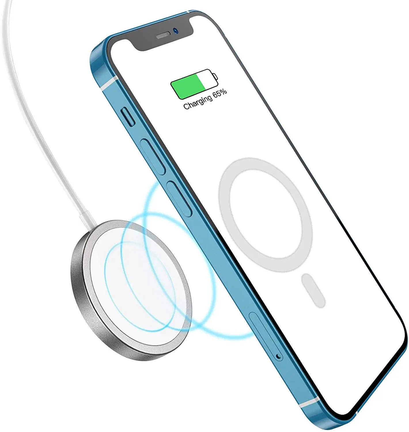  Беспроводное зарядное устройство для Iphone 12 Тип C 15 Вт белая поддержка