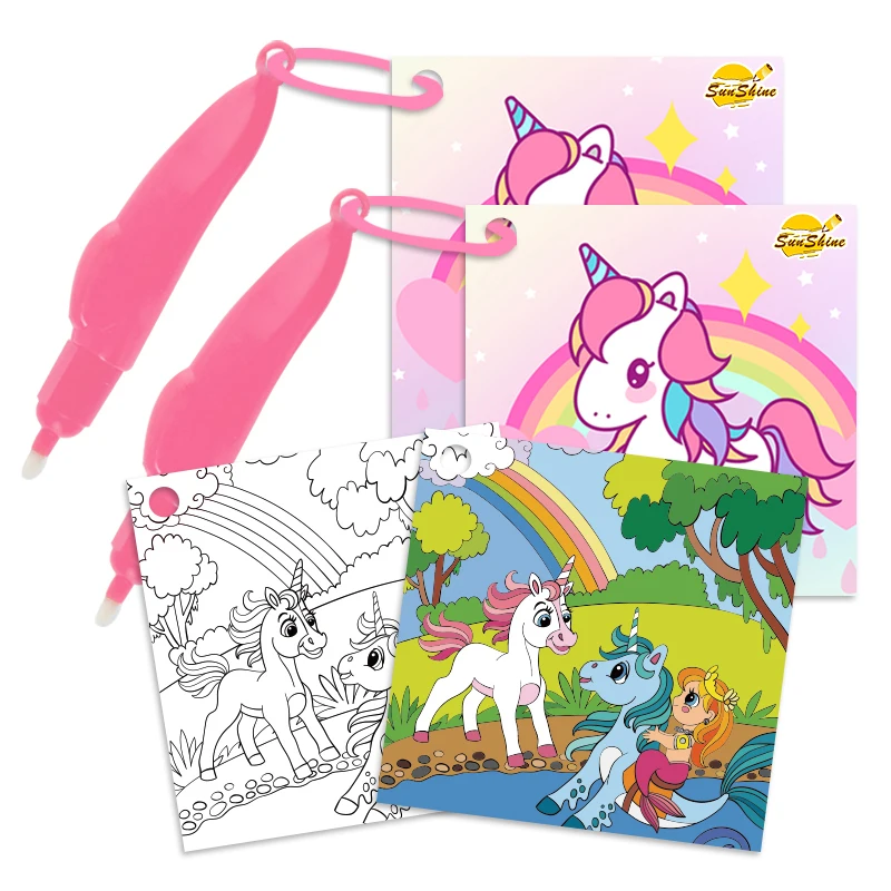 Magic Water Coloring Cards Painting Doddle Flashcards Educational Learning Toy Gift