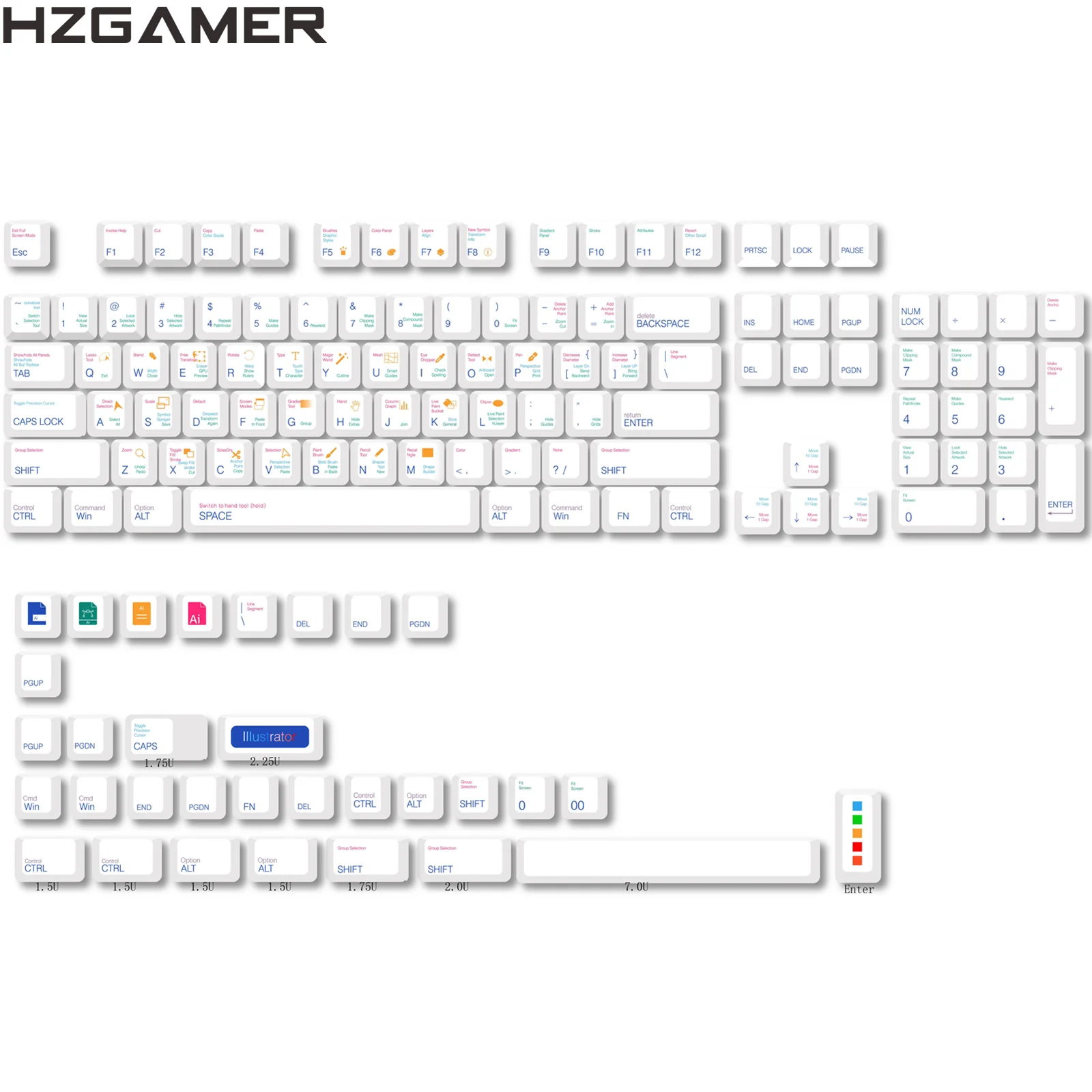 HZGAMER PBT Custom XDA Profile Keycap for Mechanical Keyboard Dye Sublimation Keycaps,