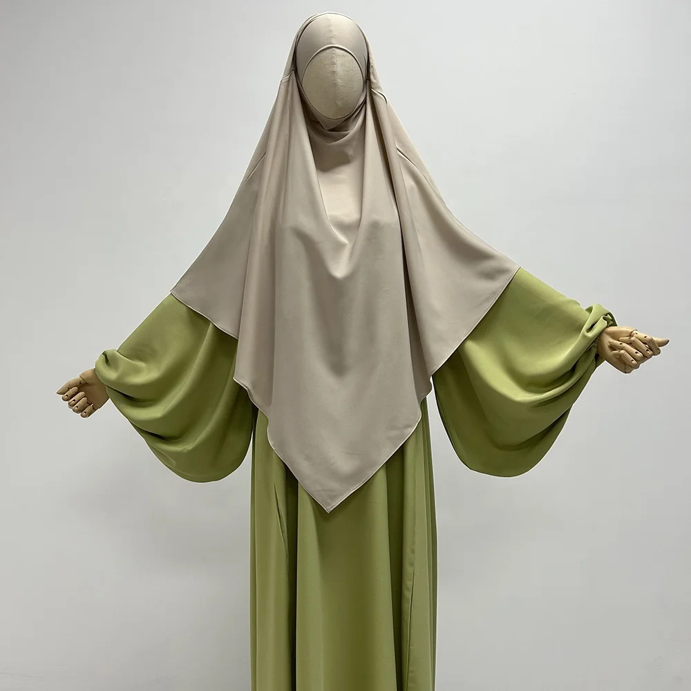 2 Piece Set Abaya With Khimar New High Quality Nida Modest Fashion Women Muslim Dress Hijab Dubai EID Ramadan Islamic Clothing