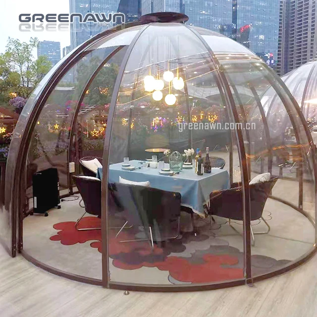 Custom Transparent Intelligent Rotating Star Room 5m x 3m Dome Home Bubble Tent For Cafe/ Resorts/ Vilas/ Camping