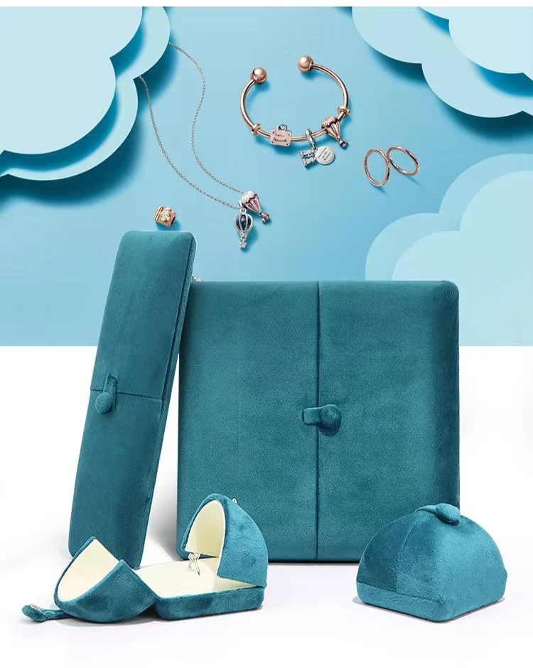 High-grade jewelry box flannel double earrings ring box girls women pendant earrings bracelet box beauty wholesale surprise