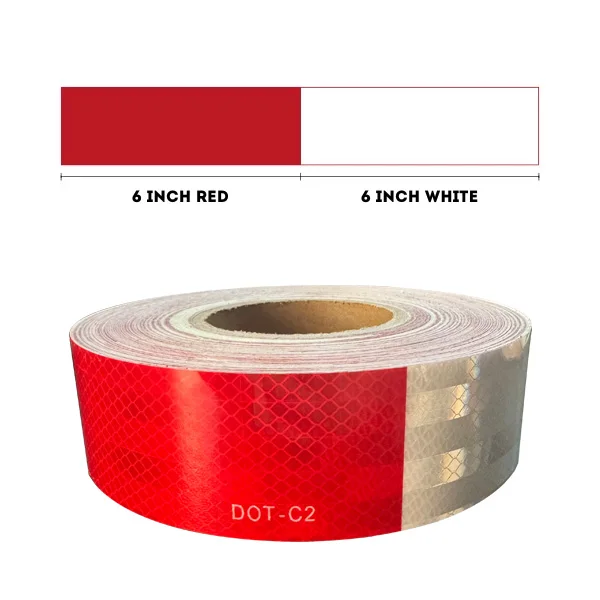 High Intensity Auto Red White Reflector Car Safety Roll Trucks Prismatic Sticker Materials Reflective Tape for Vehicles