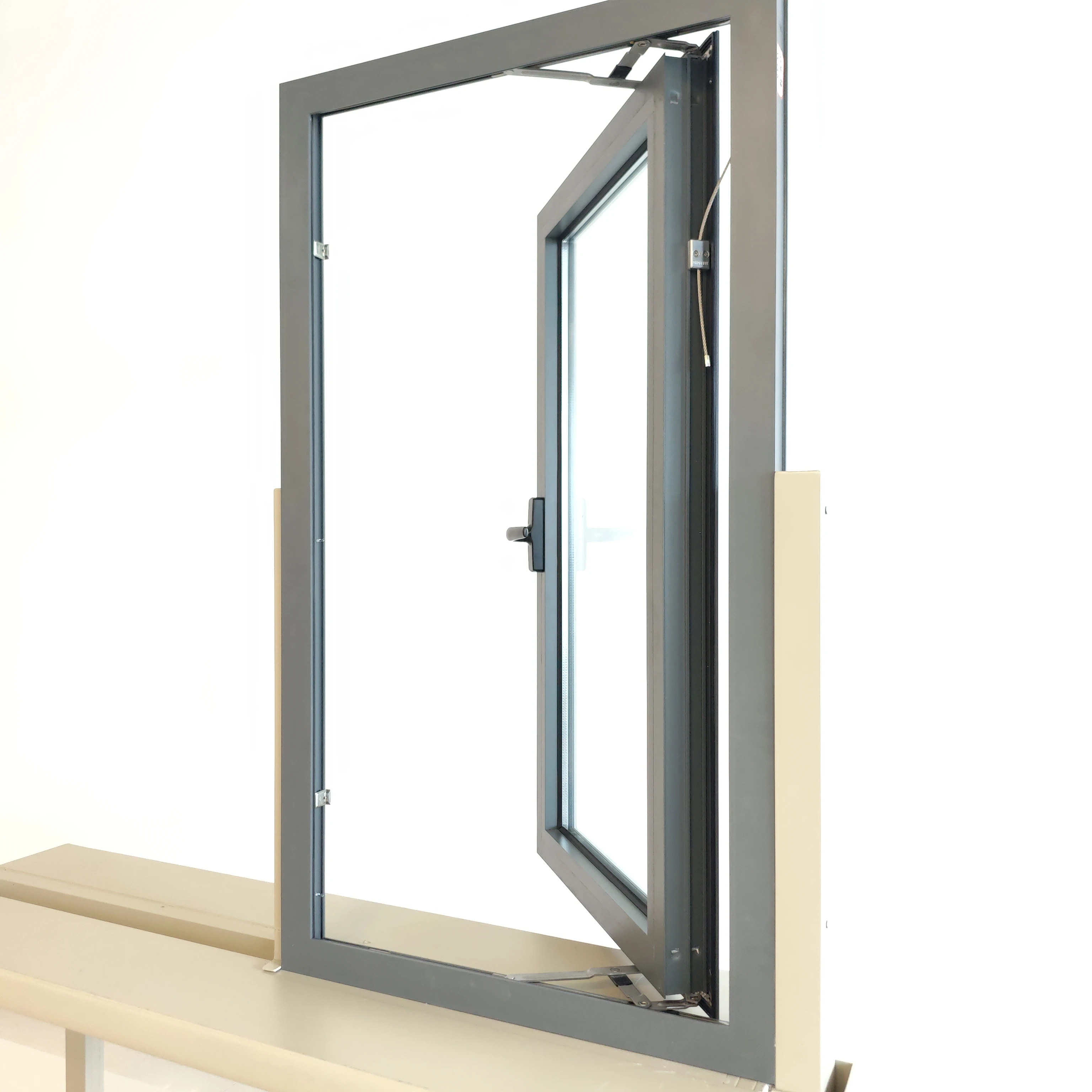 wholesale Customized  Outward Opening Casement Aluminum tempered glass window modern french windows for home office