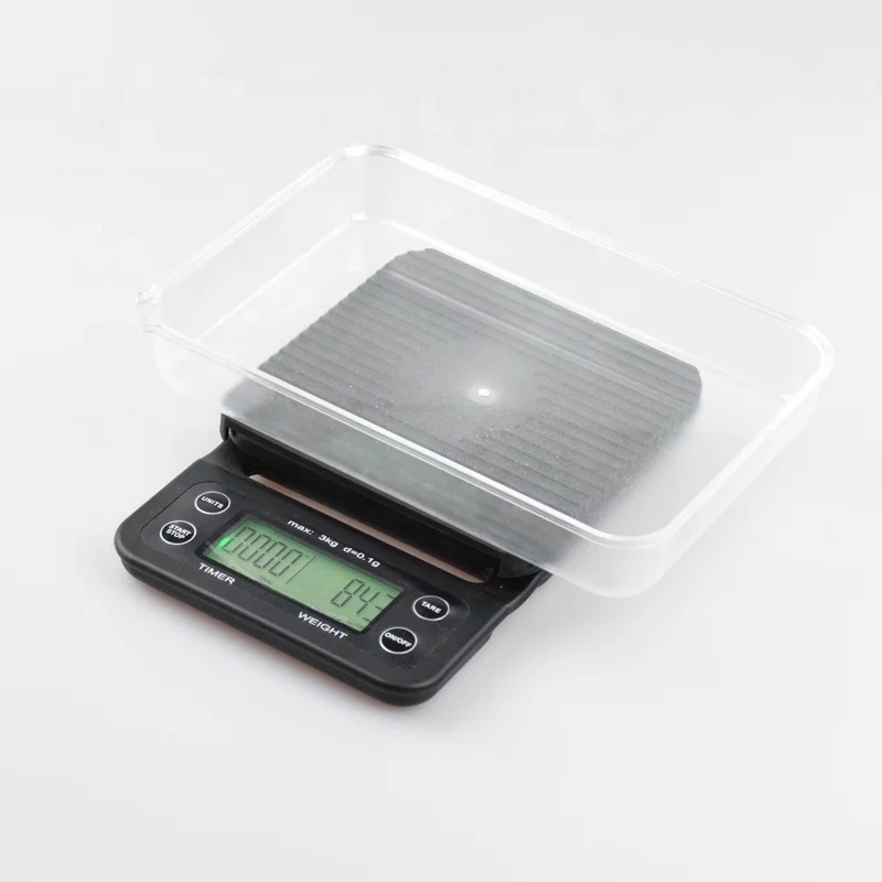 Coffee Scale with Timer 3kg 0.1kg Electronic Digital LCD Kitchen Scale 2*AAA Batteries Baking Measure Tools BP122 Nenya OLi