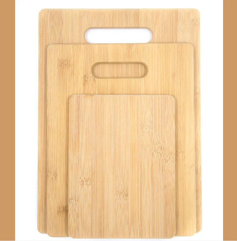 Прямоугольная квадратная бамбуковая разделочная доска с набором ручек