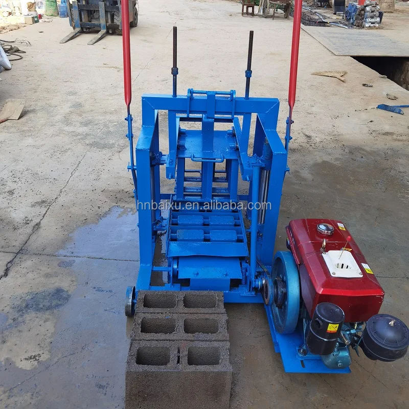 philippines hot sell small mobile manual concrete hollow brick making machinery