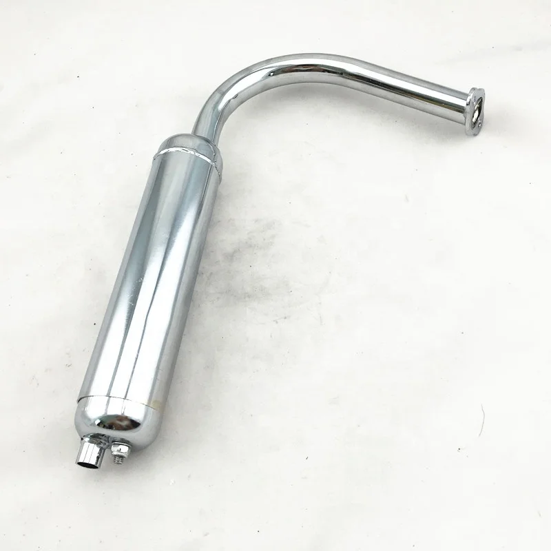 chrome motorized bicycle exhaust pipe for gas bike engine 49cc 66cc 80cc muffler