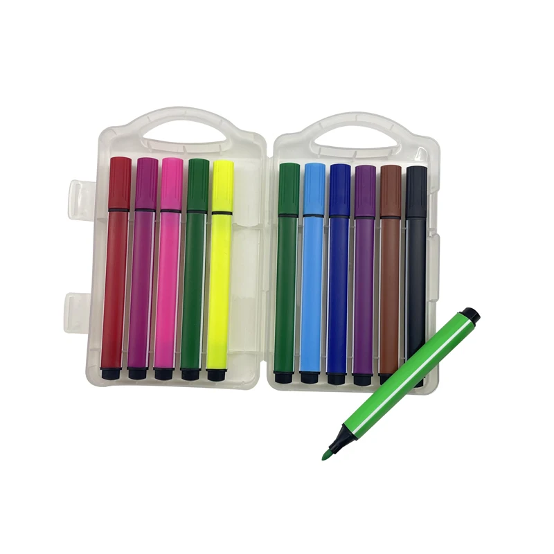 factory custom logo cheap 12 colors non toxic watercolor pen washable school water color markers set for kids drawing