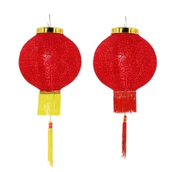 LK20191025-14 Red round silk Chinese lanterns for Chinese New Year decoration