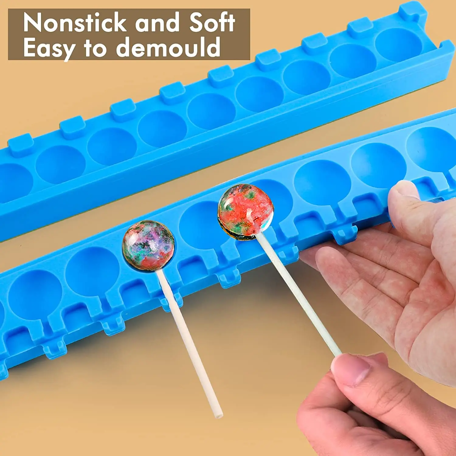 Saffron High Quality Silicone Sphere Hard Candy Sucker Molds cosmo galaxy lollipop candy Round silicon mold for lollipop thick