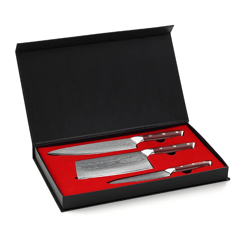 KINGWISE Classic Japanese Damascus Steel Knife Set Ultra Sharp Household Kitchen Knives From Yangjiang