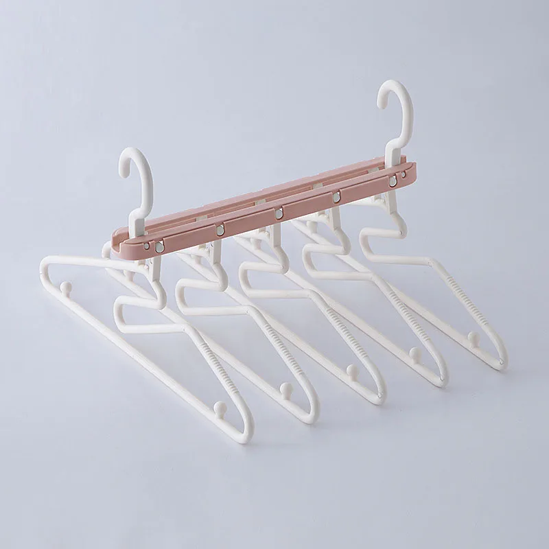 5 In 1 Non Slip Plastic Foldable Hangers Magic Clothes Hanger Space Saving Organizer Scarf Cloth Rack