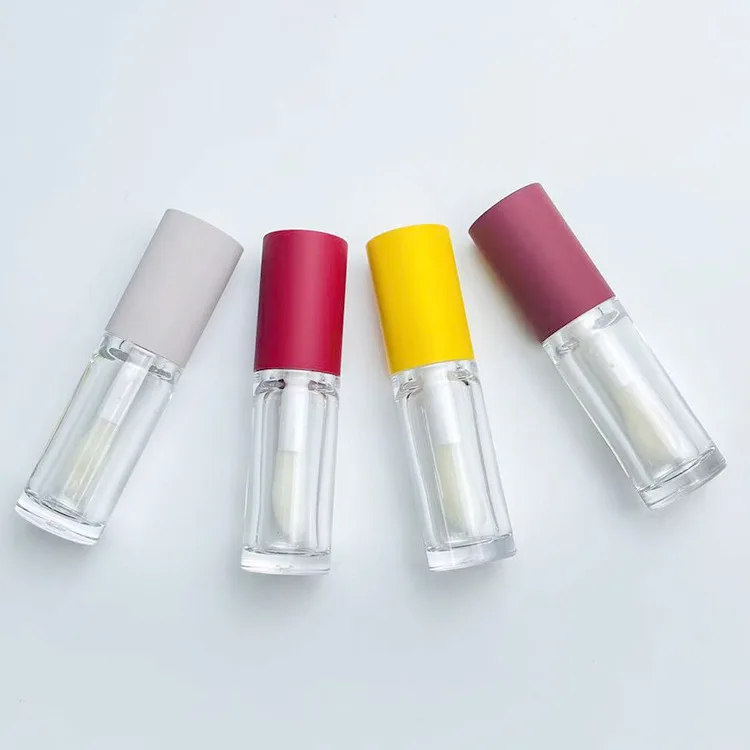 New Arrival Round Plastic Tube Empty Container Large Size Lip Glaze Tube with Big Wand Brush 6ML Lipgloss Tubes for Customize