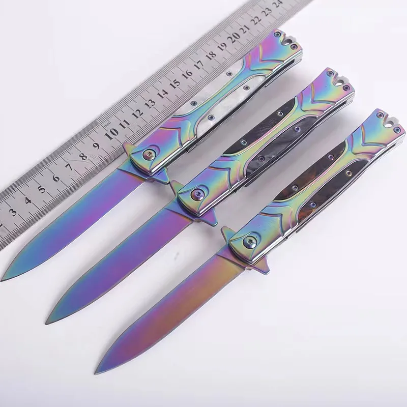 Wholesale titanium coated survival rescue EDC camping & hiking pocket knife for camping survival