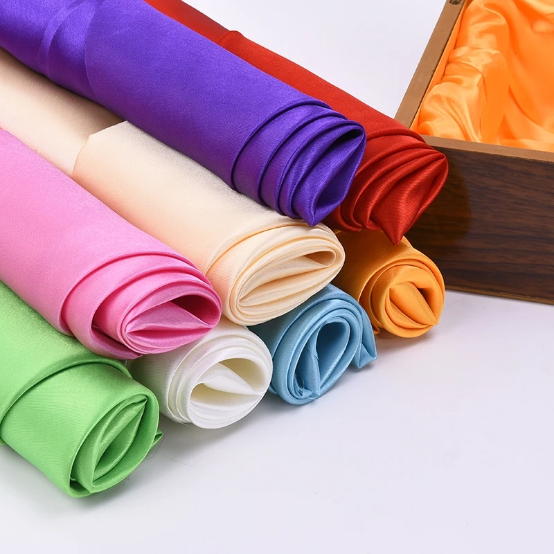 Custom oem odm manufacturer luxury lining polyester bridal plain satin silk fabric roll