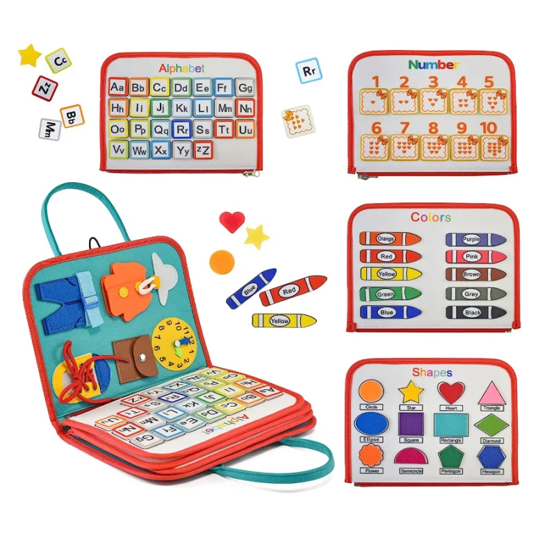 felt quiet busy story board books Montessori Educational Toys Busy Board for kids