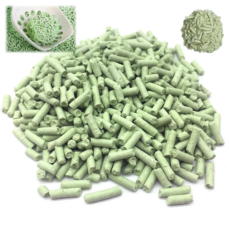 Flushable cat toilet sand green tea  dust-free tofu cat litter sand 18L