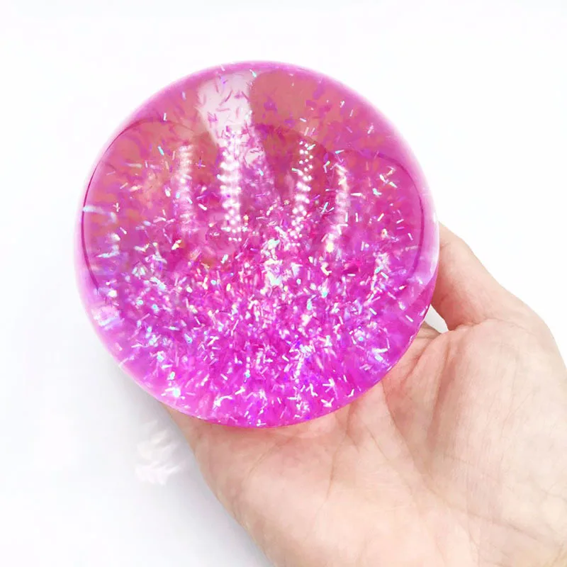 Factory direct sales custom children toy bounce ball TPU glitter flow crystal ball