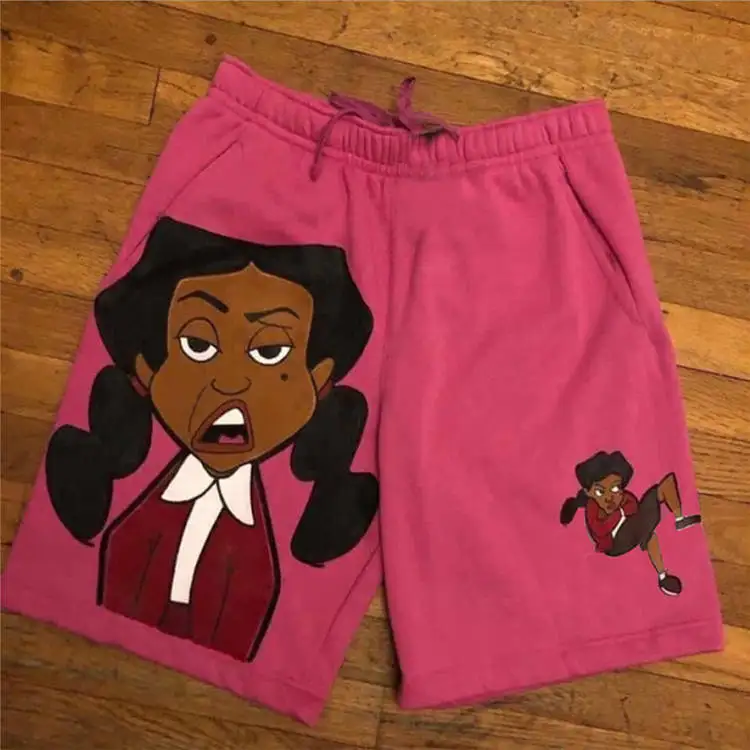 Пляжные штаны с мультяшным принтом Улица Сезам, мужские уличные шорты в стиле хип-хоп, спортивные шорты для серфинга, фитнеса, бега, баскетбола