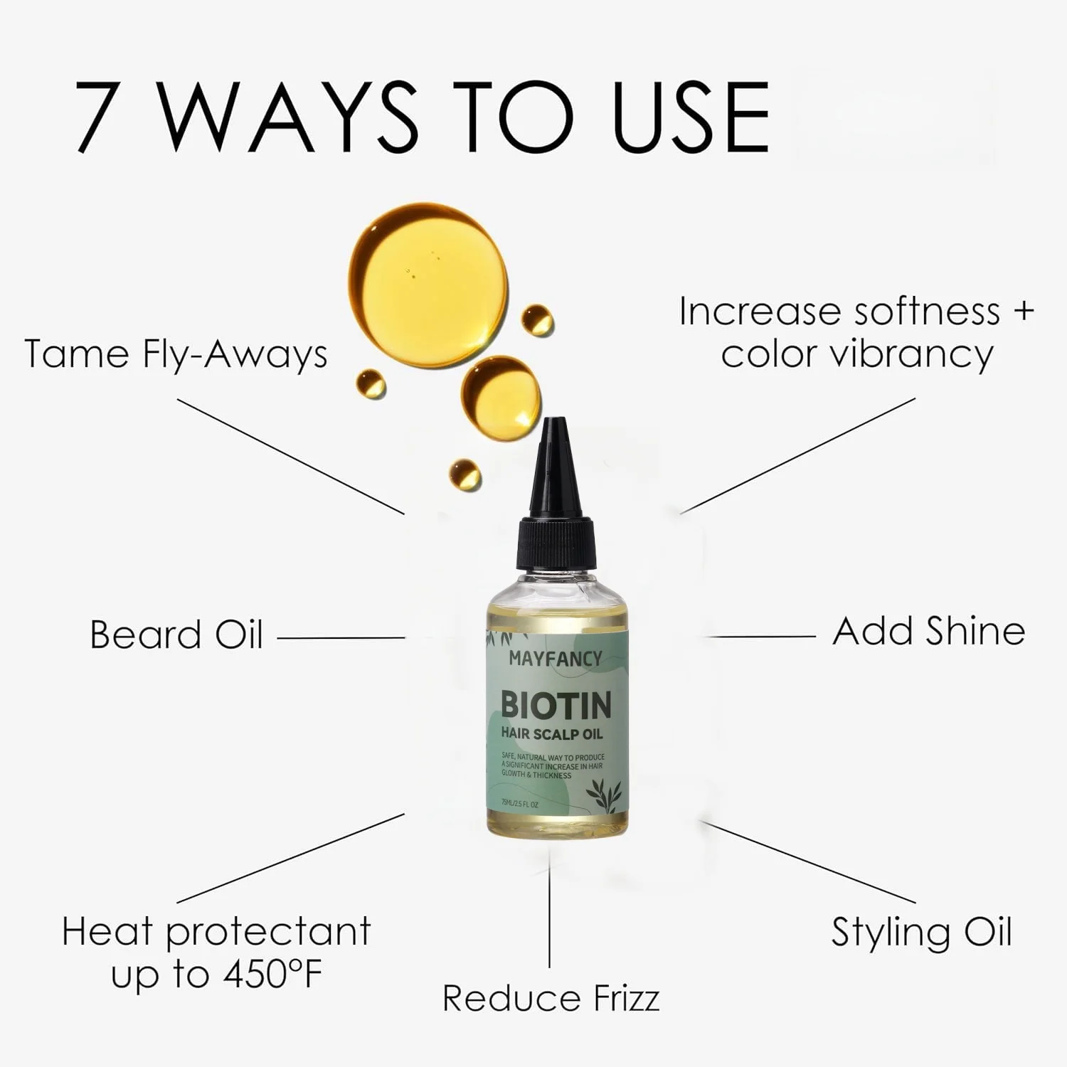 Organic Coconut Hair Growth Oil with Hyaluronic Acid Tea Tree Peptide Serum Rapid Anti-Hair Loss Peppermint Hair Treatment