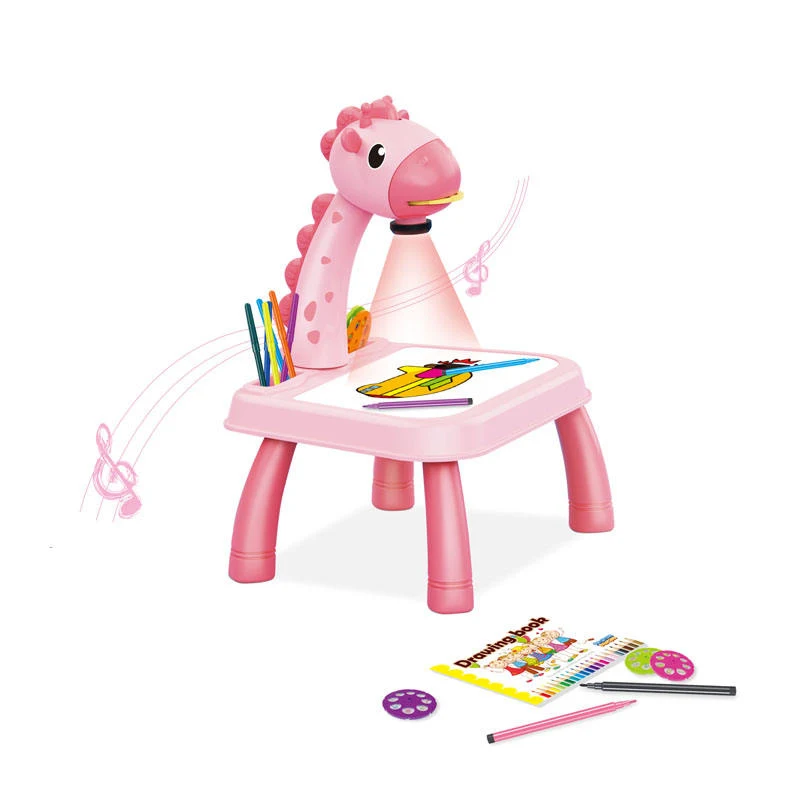 Small Desk Paint Tool Mini Led Projector Art Drawing Board Kids Painting and Learning Projector Table for Children