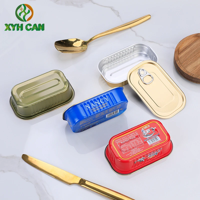 Small capacity Oval multi-color printed  tin can aluminum can for sardines Packaging Metal box