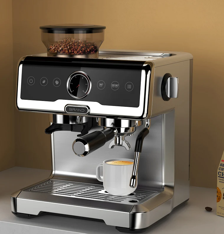 Hotel Commercial Best Expresso Cafetera Coffee Maker Coffee Machine Sepresso with Grinder China Espresso 3 in 1 Black Gift White
