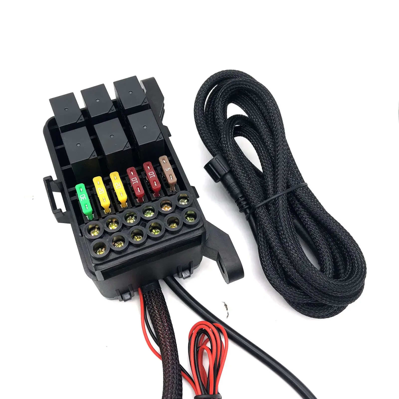 6 Gang Switch Panel Kit Universal Circuit Control Box With Fuse Wiring Harness Automatic Dimmable ON Off Offroad Trucks Boats