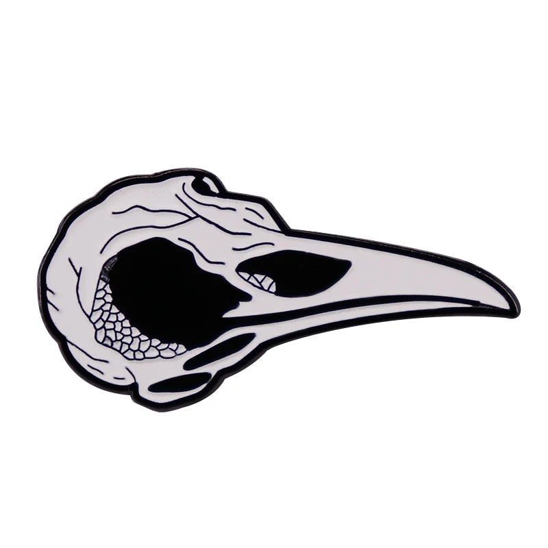 Dark Crow Skull Lapel Pin Bird Carcass Goth Day of the Dead Halloween Art Brooch Telling everyone that you love dead stuff!
