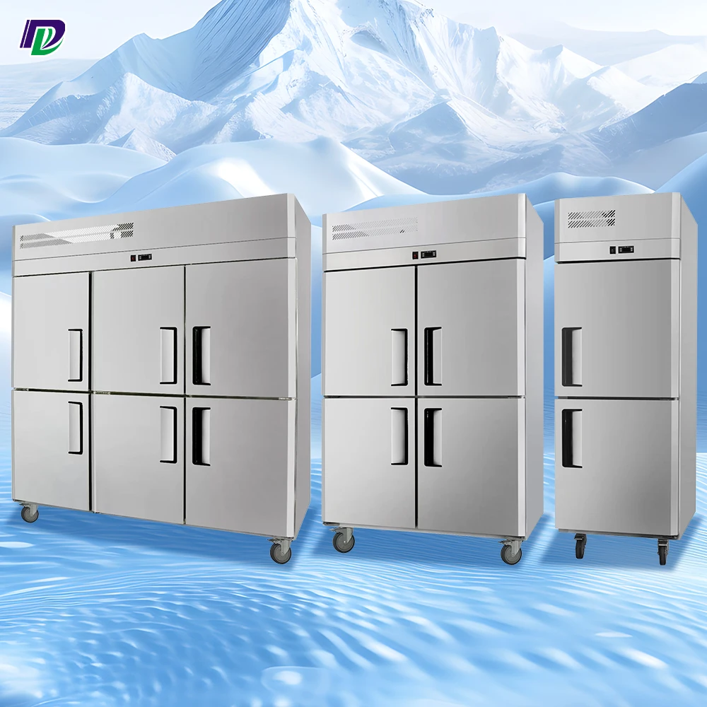 Commercial Stainless Steel Upright 6 door freezer Chiller Fridge Refrigerator 1440L ultra-large capacity freezer container