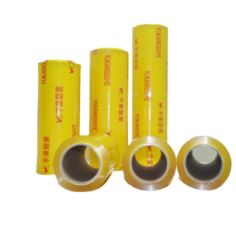 Microwave-safe PVC Stretch Cling Film for Food Packaging Pvc Plastic Food Wrap 11 Mic 2500m Jumbo Roll