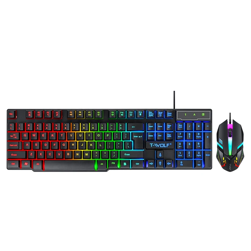 TWOLF TF800 RGB keyboard 4 in 1 gaming keyboard mouse headphone and pad kit set keyboard mouse combos