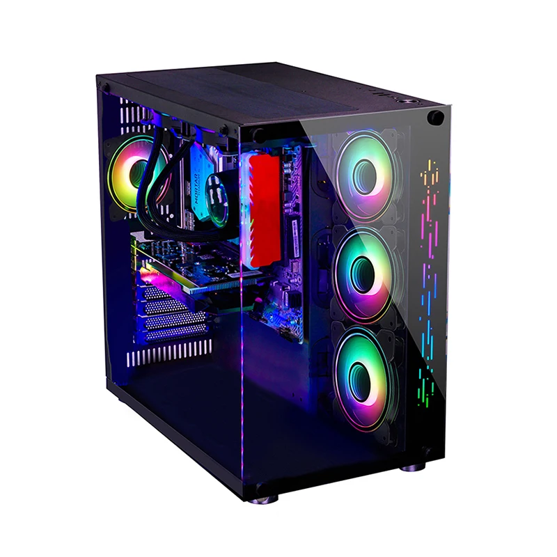Лучшая цена, игровой корпус для компьютерного шкафа шириной 280 мм, RGB части для ПК, корпус для ПК ATX с широким корпусом из закаленного стекла