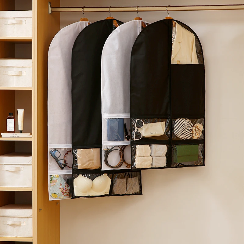 high quality 4 pockets garment bags suit dustproof clothing dust cover for clothes