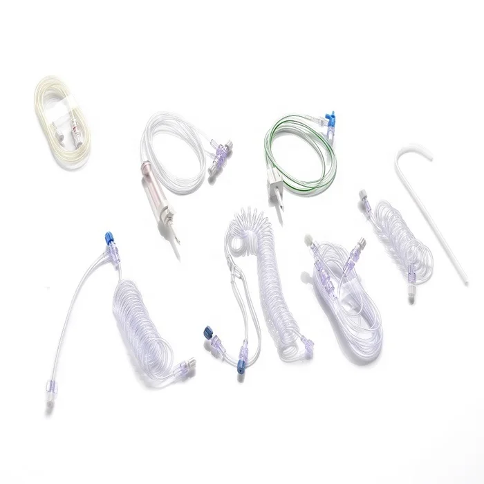 300psi Diagnostic Imaging MRI-Compatible Injector Radiographic Contrast Tubing, Coiled Y T connector tube with check valve