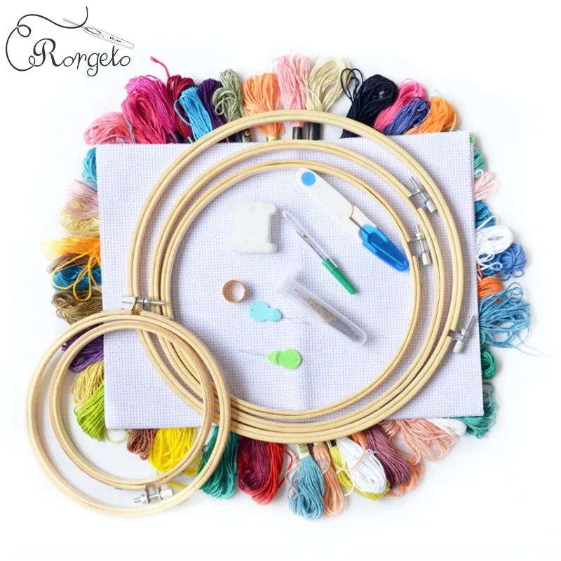 
Best-selling Cross stitch kits Stitch embroidery kit 100 color bamboo embroidery Starter kit 